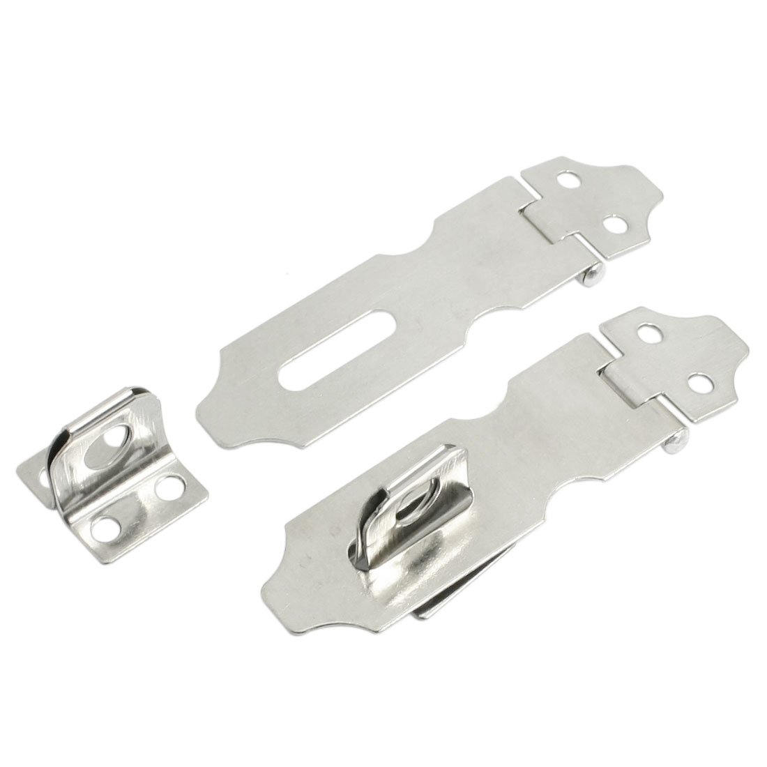 Sourcingmap Home & Garden moraillon porte-cadenas argent 76mm lot 2