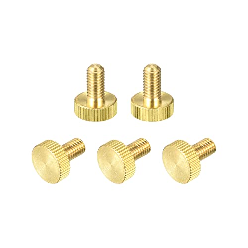 sourcing map M6x12mm vis moletée laiton lot de 5 sans outil