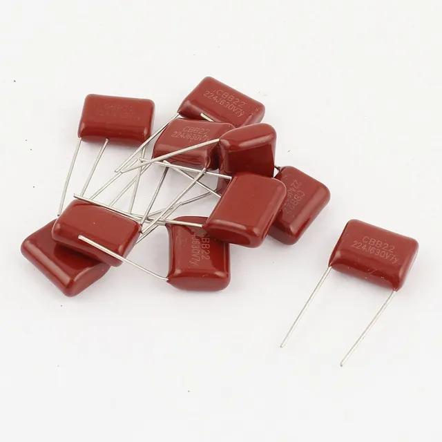 Sourcing Map Industrial condensateur film CBB22 224J 630V 0.22uF 10 pcs