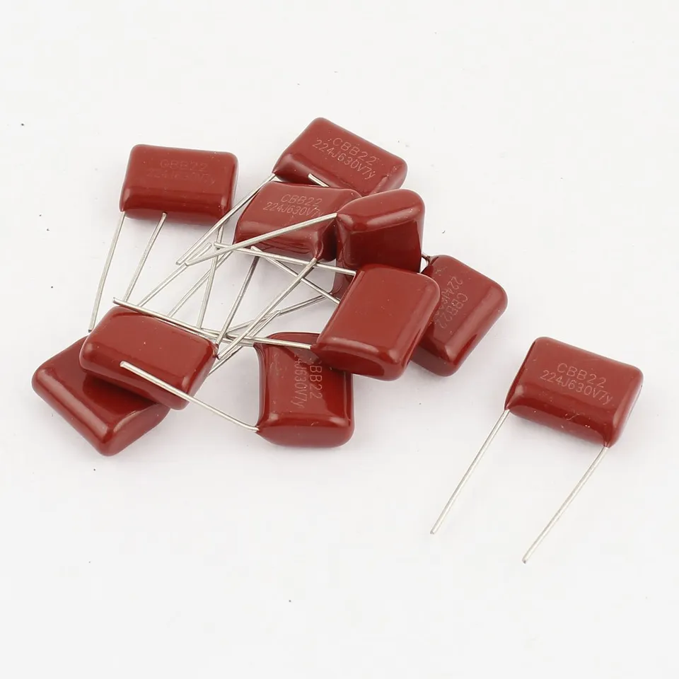 Sourcing Map Industrial condensateur film CBB22 224J 630V 0.22uF 10 pcs