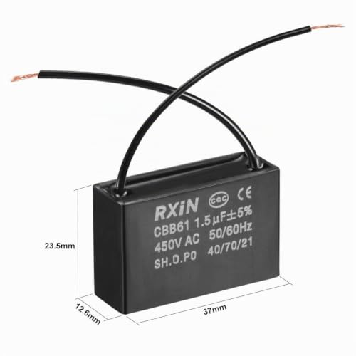 sourcing map Industrial condensateur CBB61 1.5uF 450V lot 2