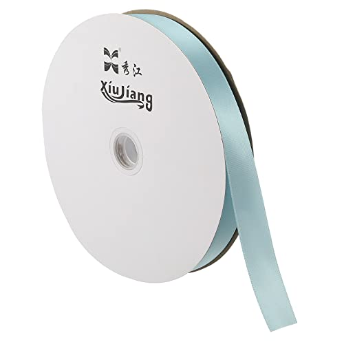 sourcingmap Ruban Satin 20mmx91,4m Rouleau Bleu Mer Polyester