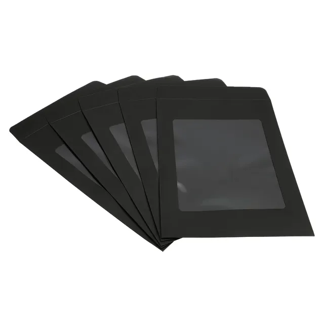 Sourcing Map A4 Enveloppe Fenêtre Noire Simple Face x10