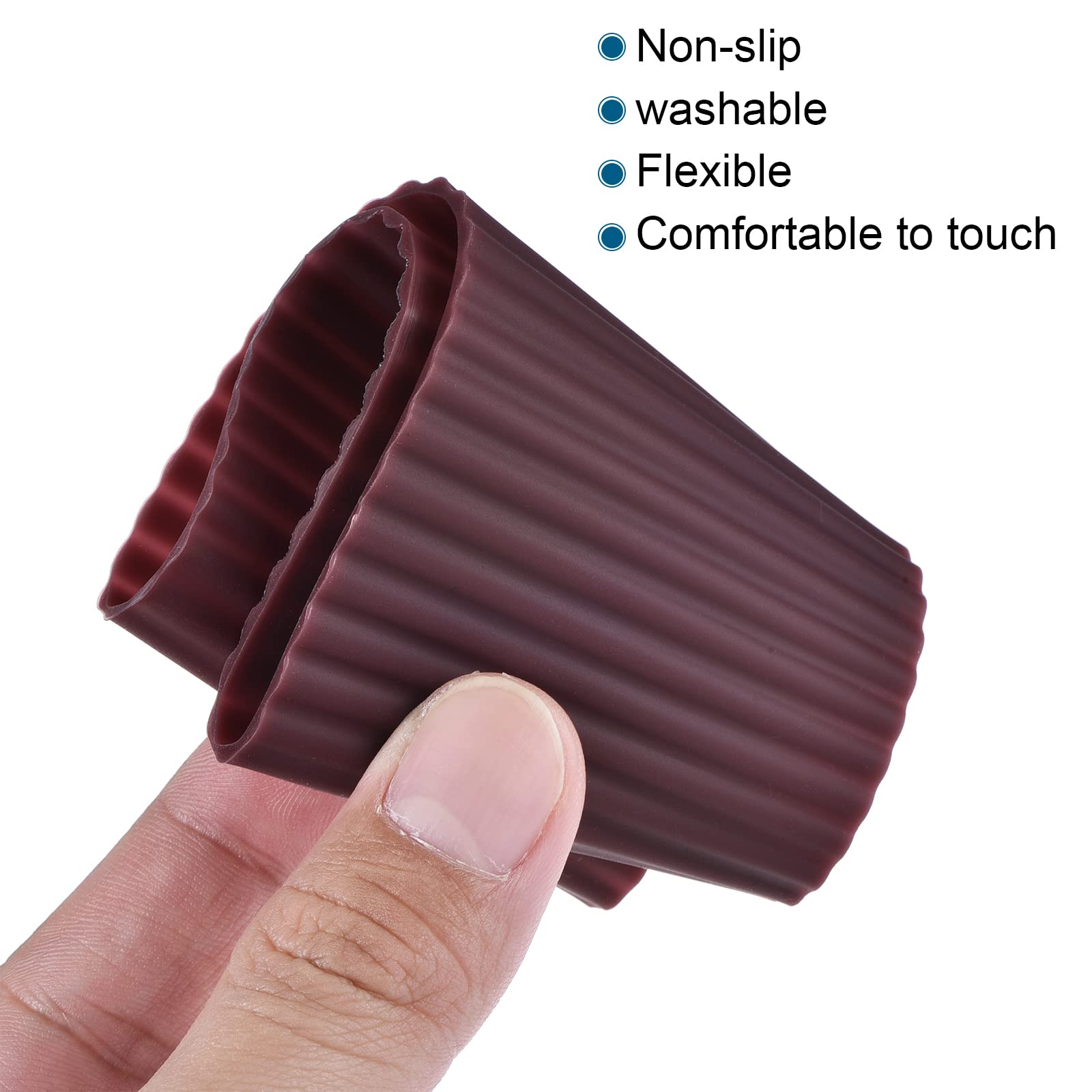 sourcingmap Manchon Tasse Silicone Brun Rougeâtre Lot 4 Chaleur
