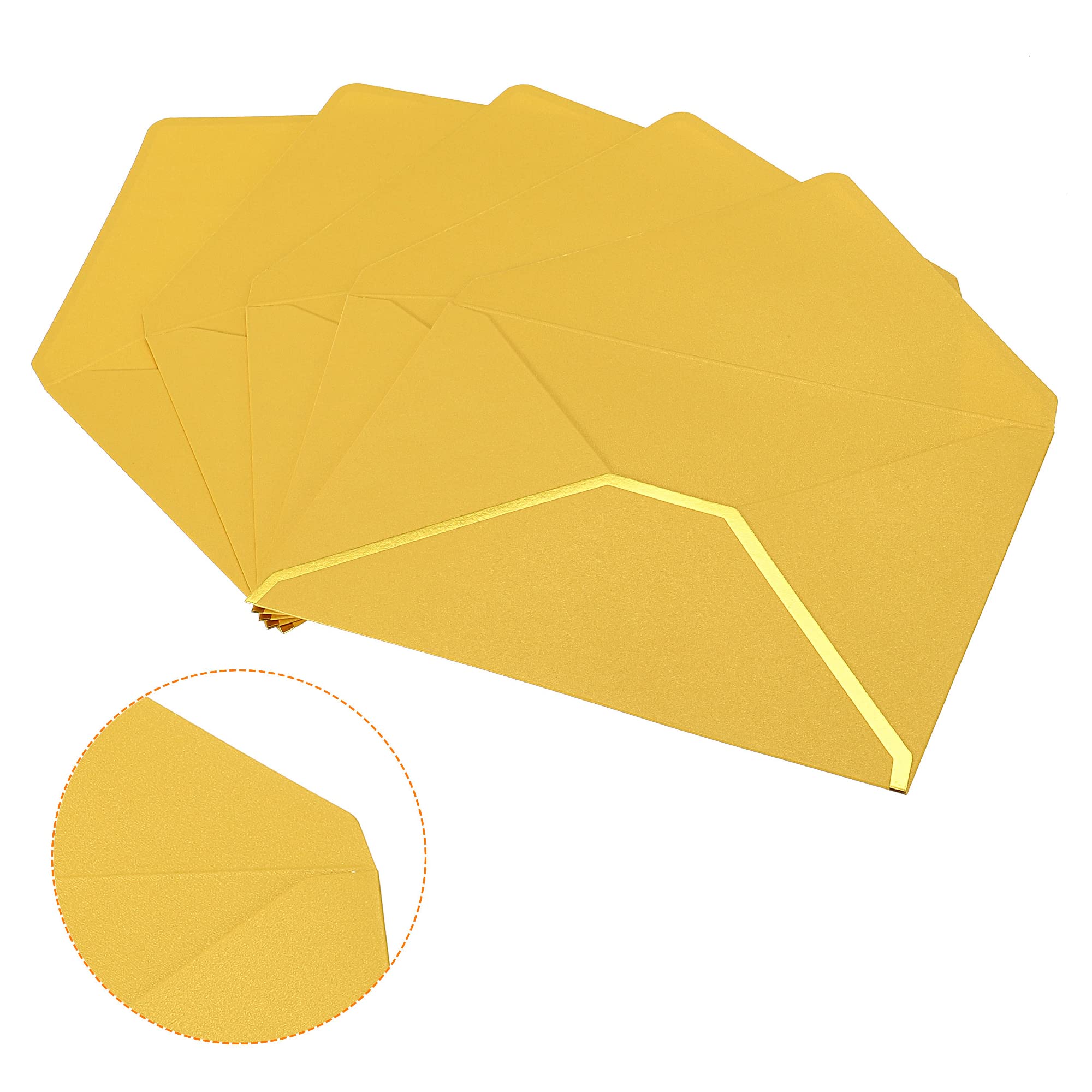Sourcing Map 10 Enveloppes B6 Jaunes Rabat V Bord Doré