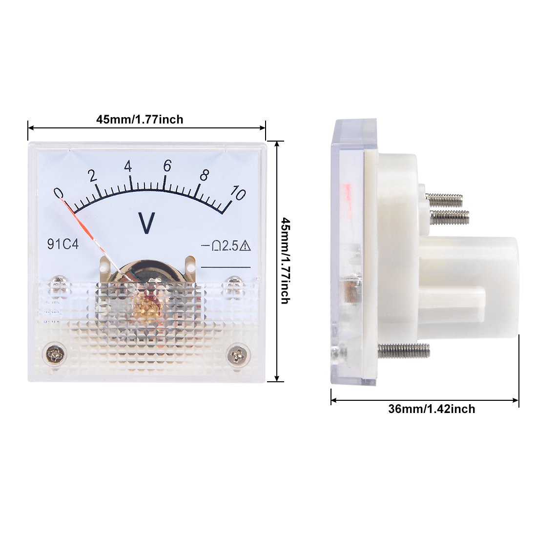 Sourcing Map 91C4 Voltmètre Analogique Panneau DC 0-10V