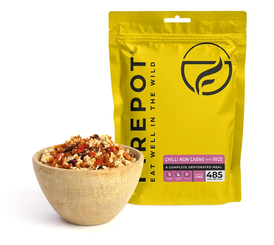 Firepot Chilli Non Carne and Rice plat lyophilisé 135g vegan