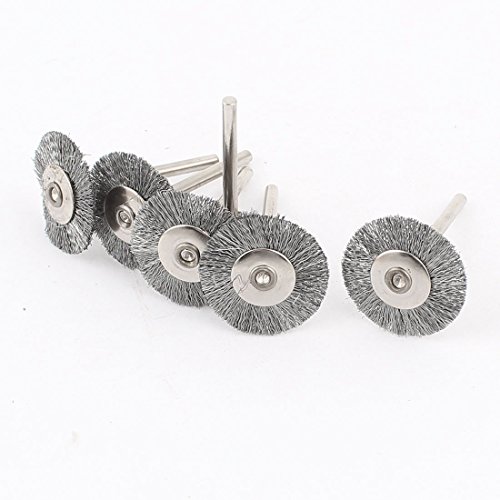 sourcingmap Industrial roue brosse polissage 25mm tige 3mm lot 6