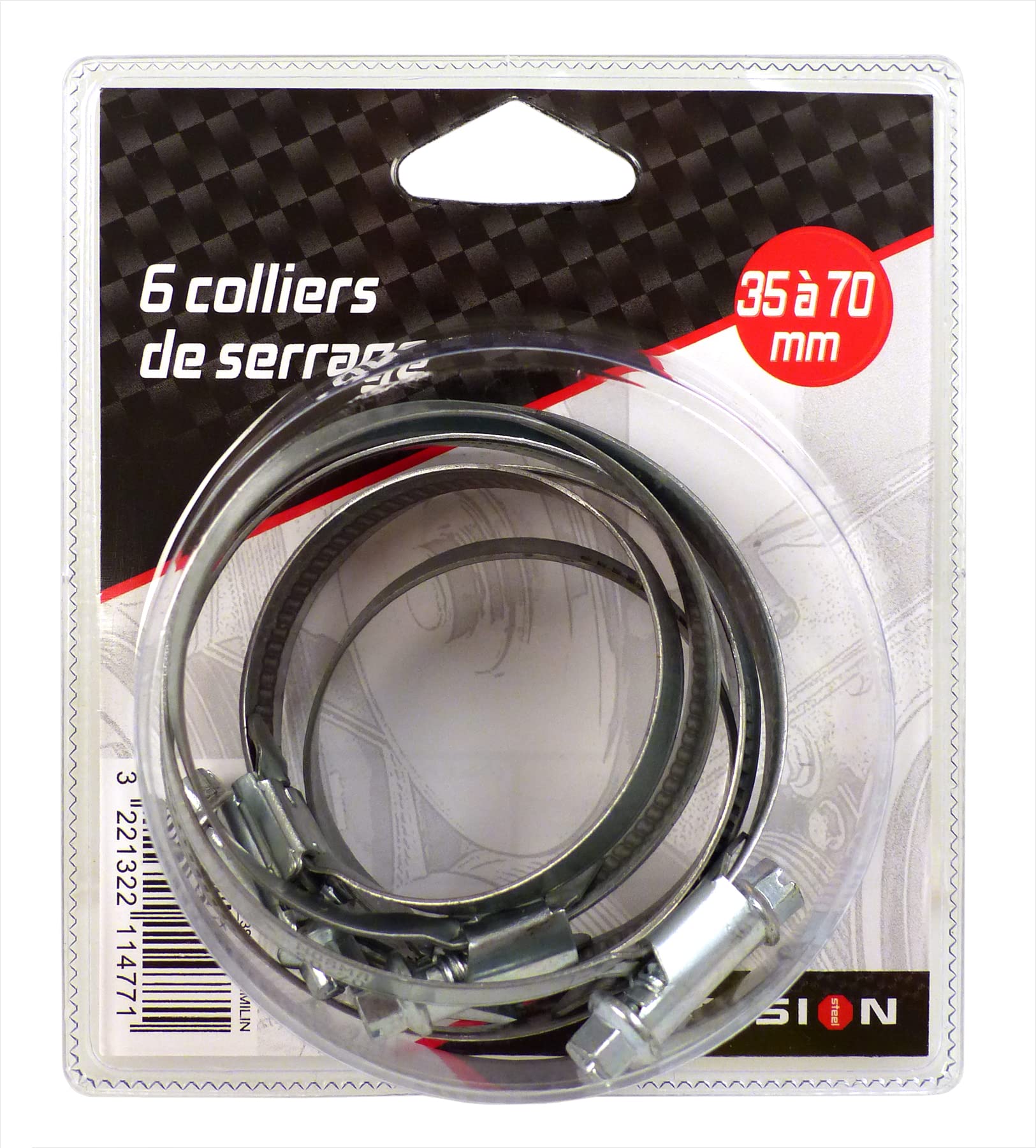 Precision Steel Collier de Serrage Inox 35-70mm Lot 6