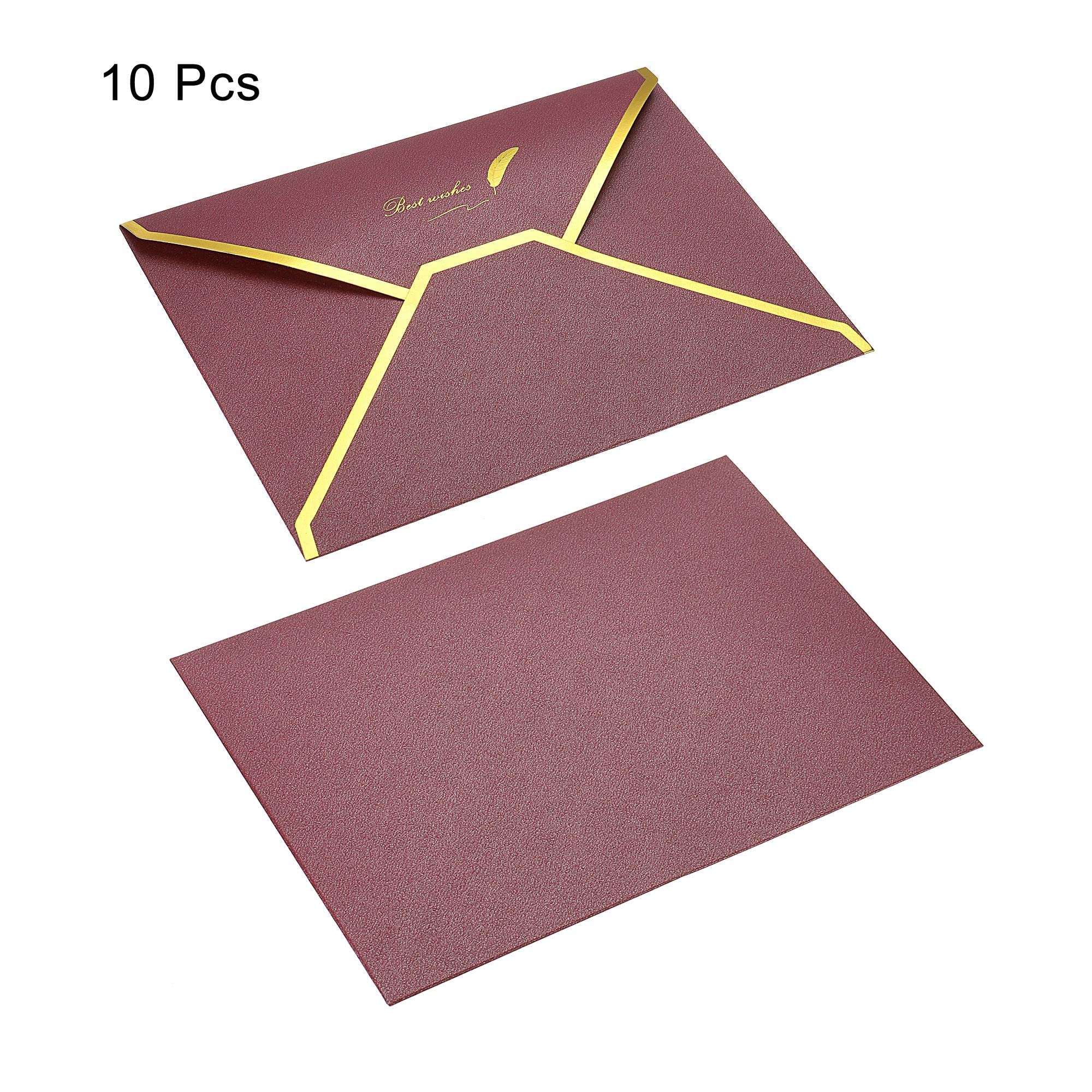 Sourcing Map Enveloppe B6 Rabat V 10 pcs Vin Rouge Doré