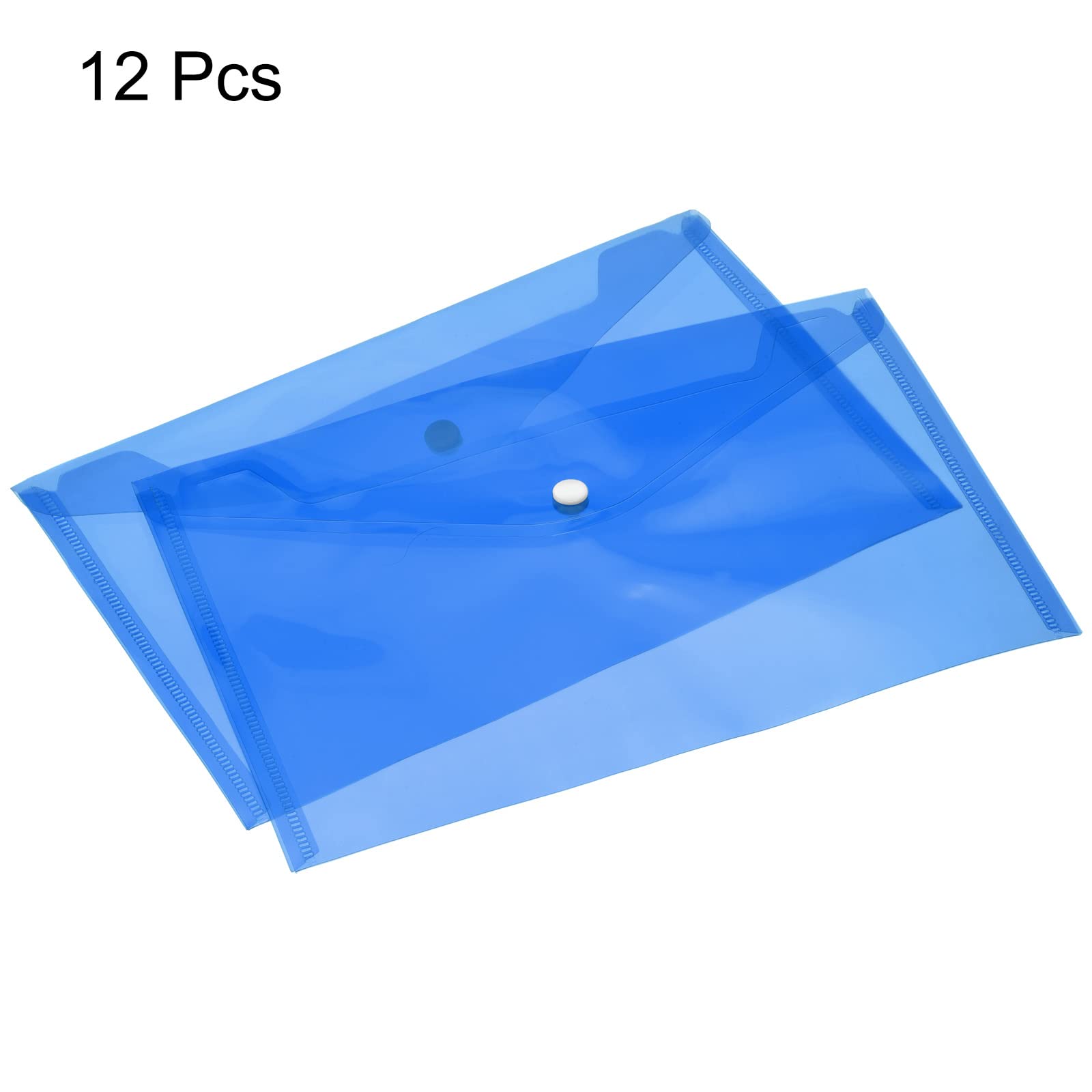 Sourcing Map pochette plastique A4 bleu bouton lot 12 PP