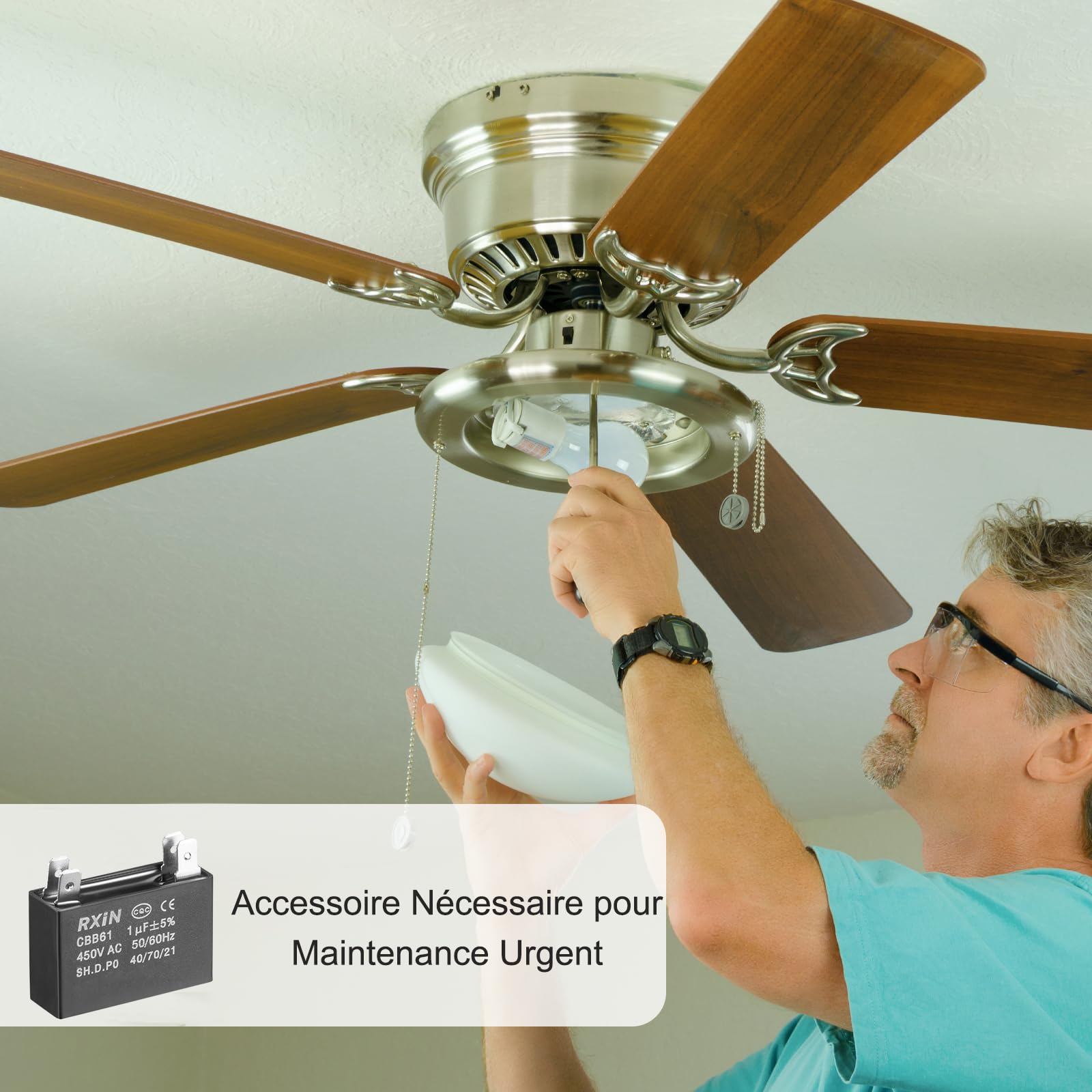 sourcing map CBB61 8uF 450V condensateur ventilateur plafond