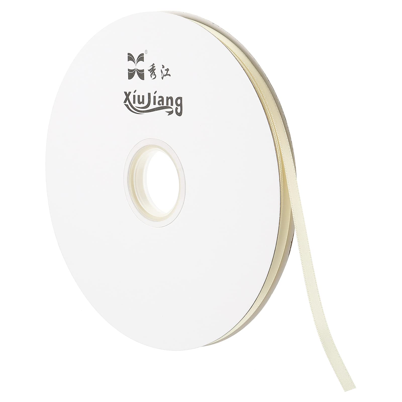 Sourcing Map ruban satin blanc bougie 7mm x 91,4m