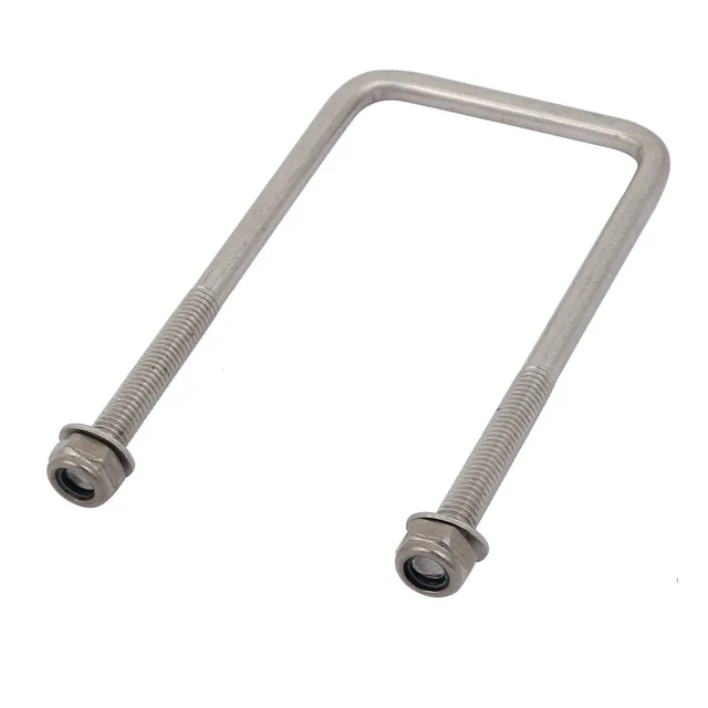 sourcingmap boulon U carré inox M6 100mm écrous