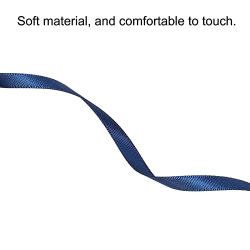 sourcingmap Ruban Satin 7mmx91,4m Rouleau Bleu Marine Polyester