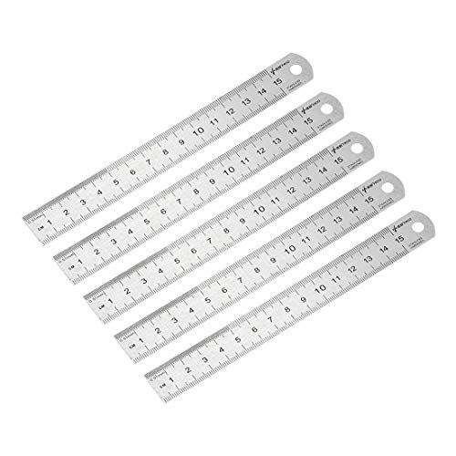 SOURCINGMAP Règle inox 15cm graduée trou suspension lot 5