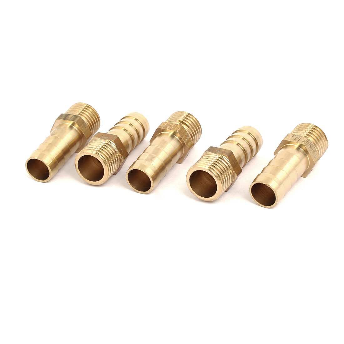 sourcingmap Raccord Cannelé Laiton BSP 1/4 10mm Lot 5