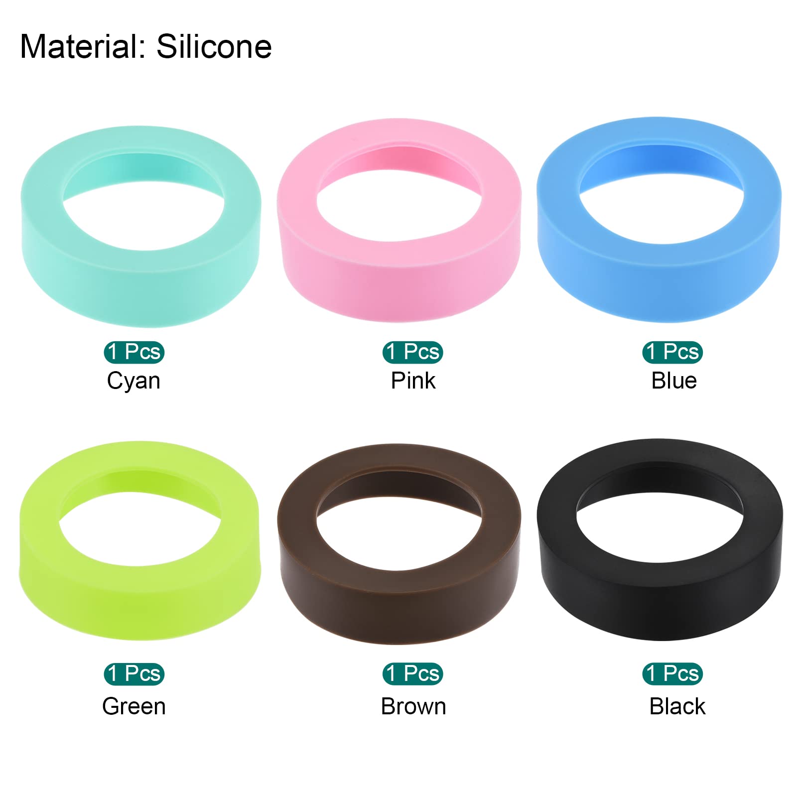 Sourcing Map Home Protège-bouteille Silicone 62mm 6 Couleurs Lot 6