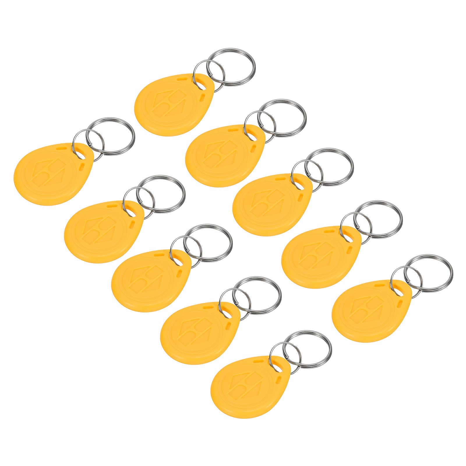 sourcing map badge RFID 125kHz jaune porte-clés lot 10
