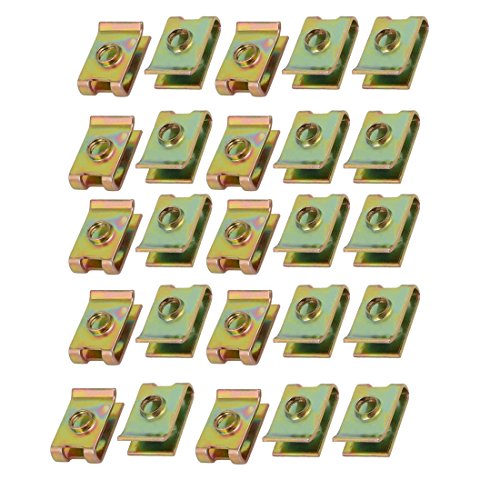 SOURCINGMAP Automotive écrou U M5 acier ressort clip 25pcs