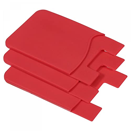 sourcing map Porte-carte téléphone silicone rouge lot 3 adhésif