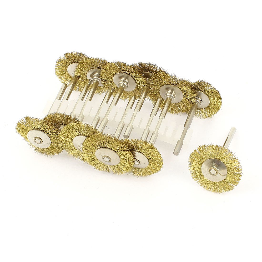 sourcingmap Brosse roue laiton outil rotatif 25mm lot 12