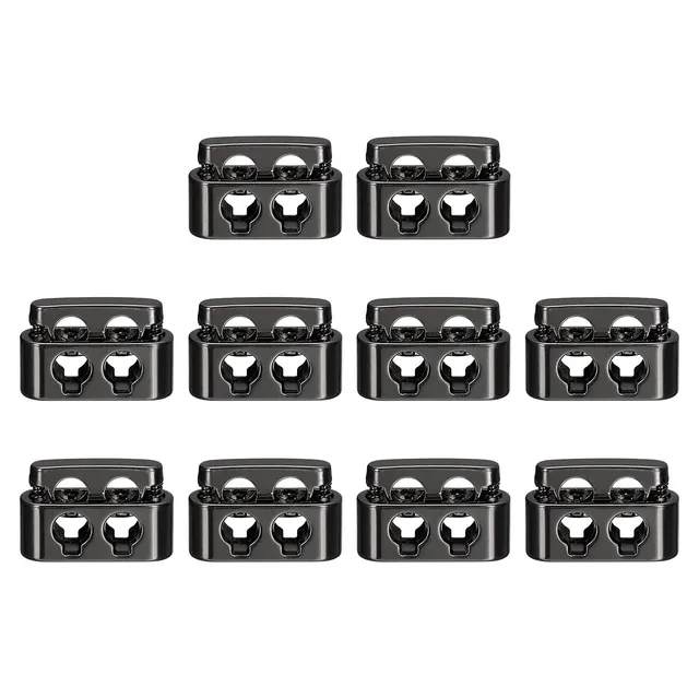 Sourcingmap Arrêt Cordon Métal Noir 19,6x12,5mm Lot 10
