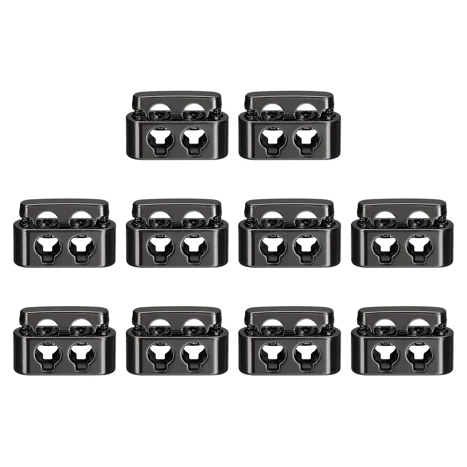 Sourcingmap Arrêt Cordon Métal Noir 19,6x12,5mm Lot 10