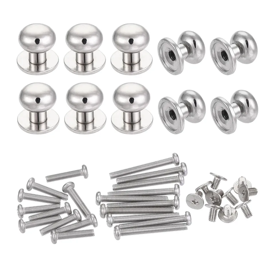 sourcing map Home & Garden bouton meuble 9mm argenté lot 10 zinc