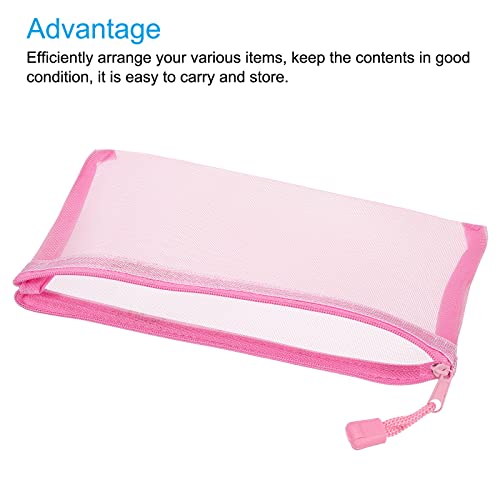sourcing map B6 pochette zippée maille rose lot 6 nylon
