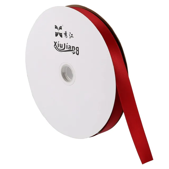Sourcing Map Ruban Satin Rouge Rubis 20mm x 91,4m Rouleau