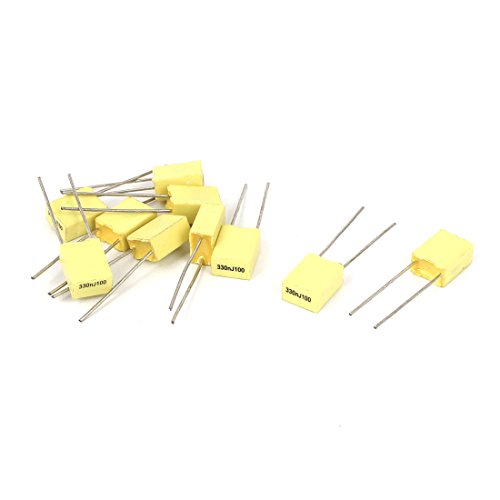 sourcing map 330NJ100 condensateur 0.33µF 100V jaune lot 10