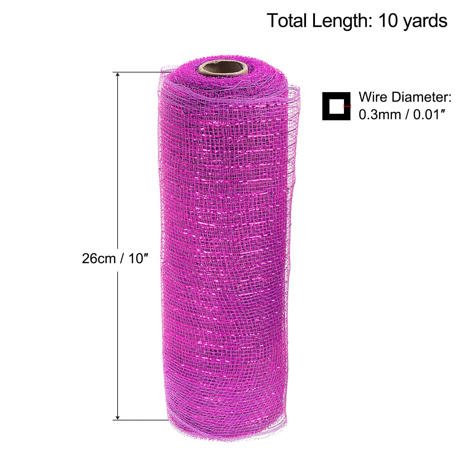 Sourcing Map Home & Garden ruban jute rose 26 cm x 9 m