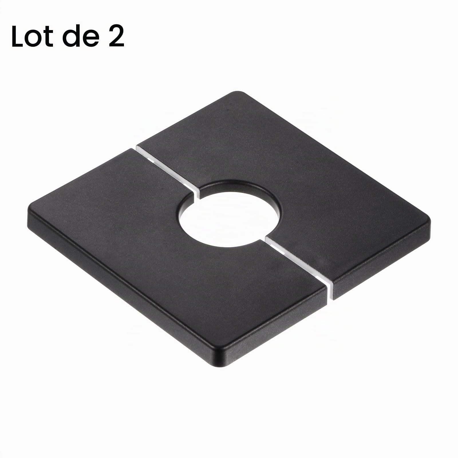 Sourcingmap Cache-tuyau ABS 85mm noir 28mm lot de 2 adhésif