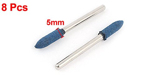SOURCINGMAP meule tige caoutchouc cône 5mm bleu lot 8