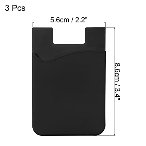 Sourcingmap Electronics porte-carte silicone noir adhésif lot 3