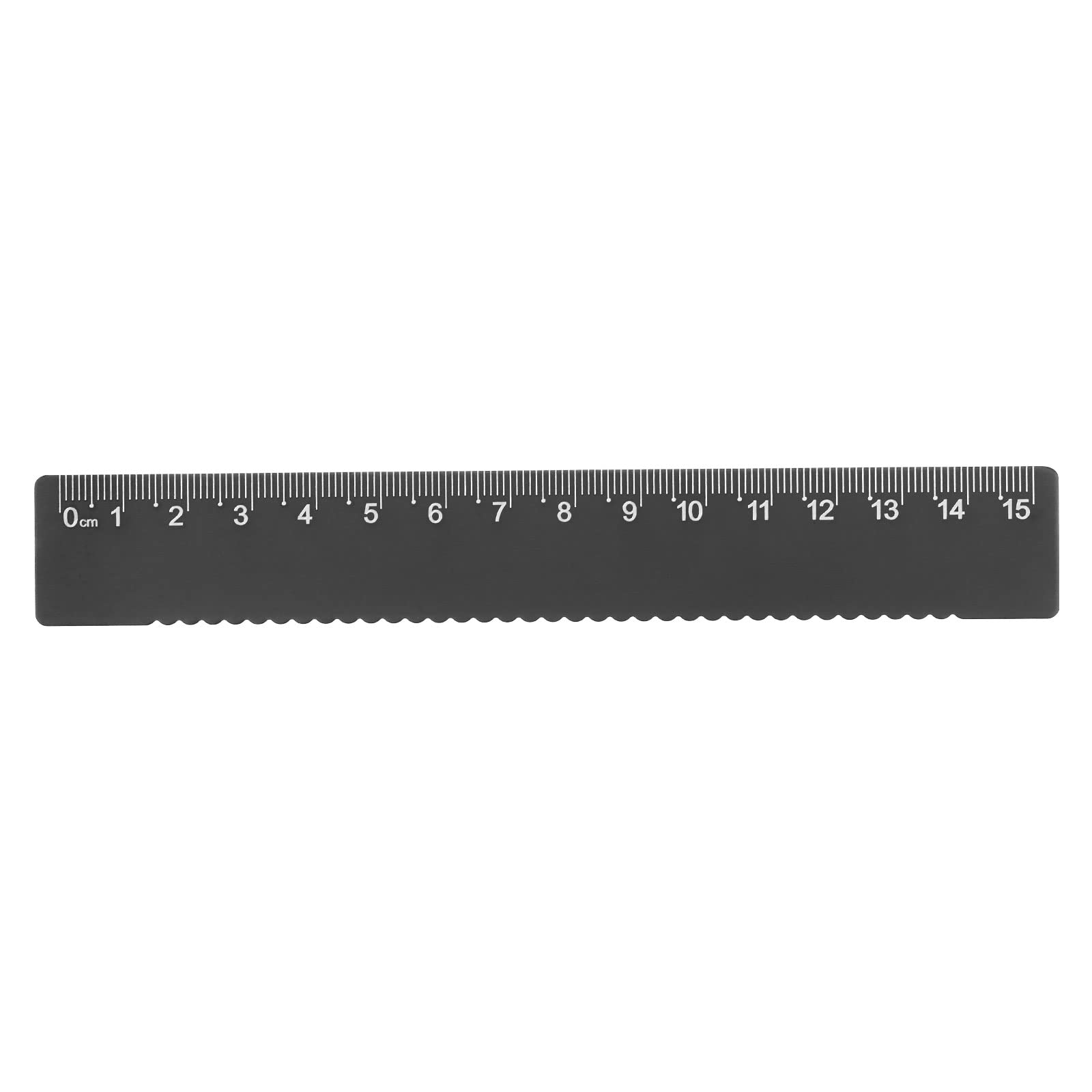 sourcingmap Industrial règle alu 15 cm noire bord ondulé
