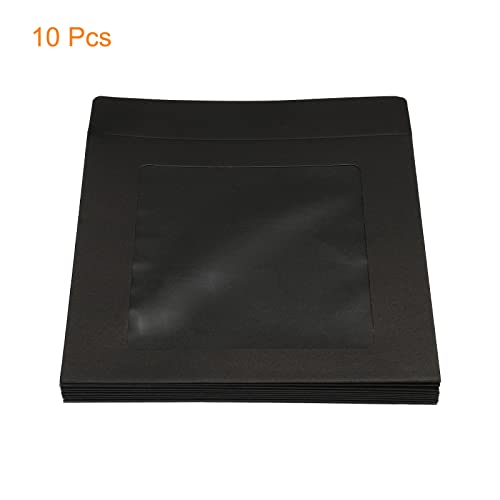 Sourcing Map 18x16 Enveloppe Fenêtre Noire Simple Face x10