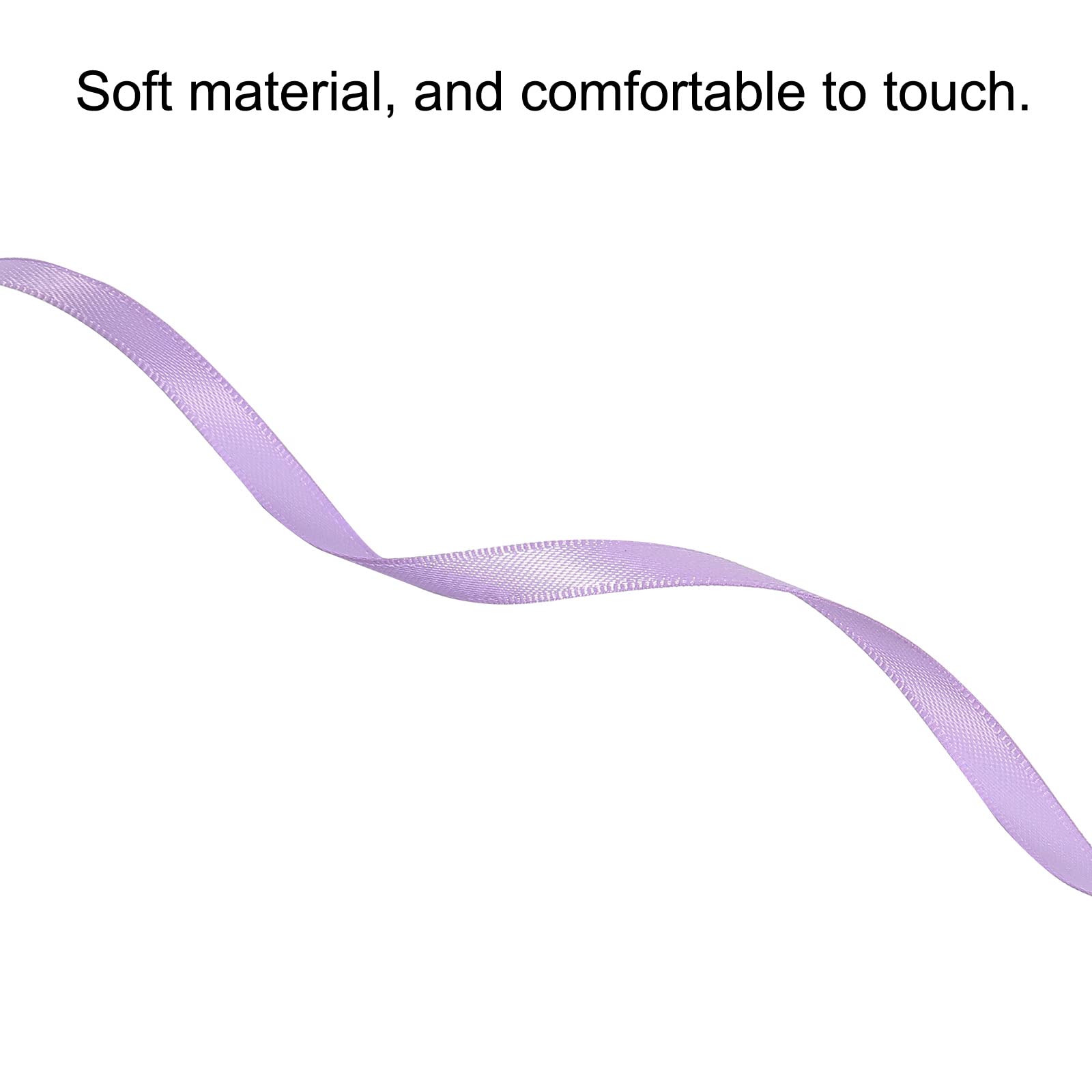 sourcing map Ruban Satin Violet 7mm x 91,4m Double Face