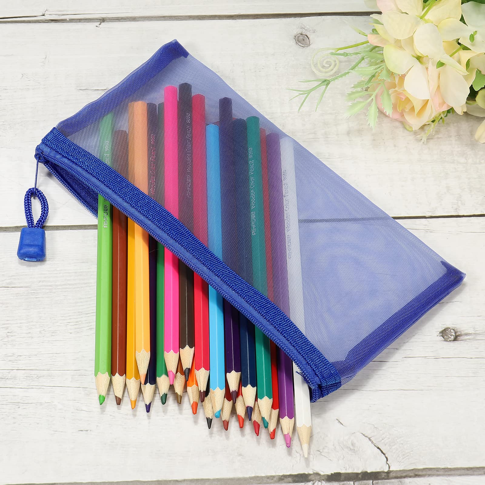 sourcing map pochette zippée A6 bleu ciel x6 nylon