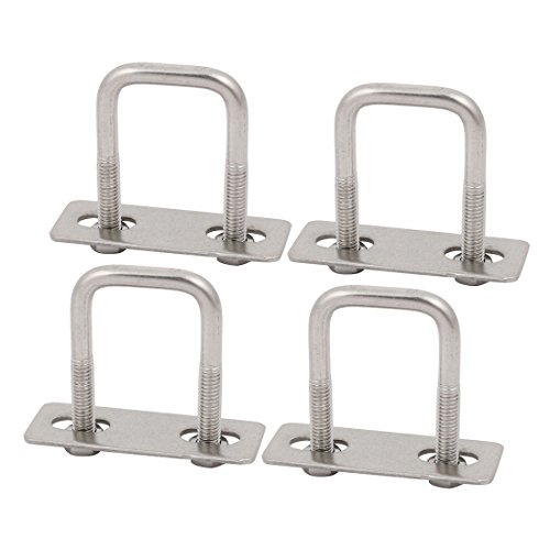 SOURCINGMAP Boulon U inox M6 50mm lot de 4 + plaques