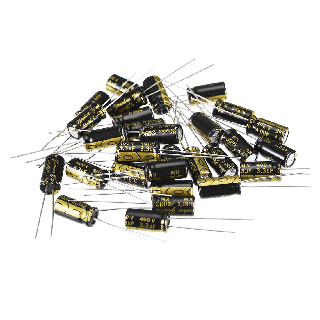 sourcing map condensateur électrolytique 3.3uF 400V 30 pcs 6x12mm