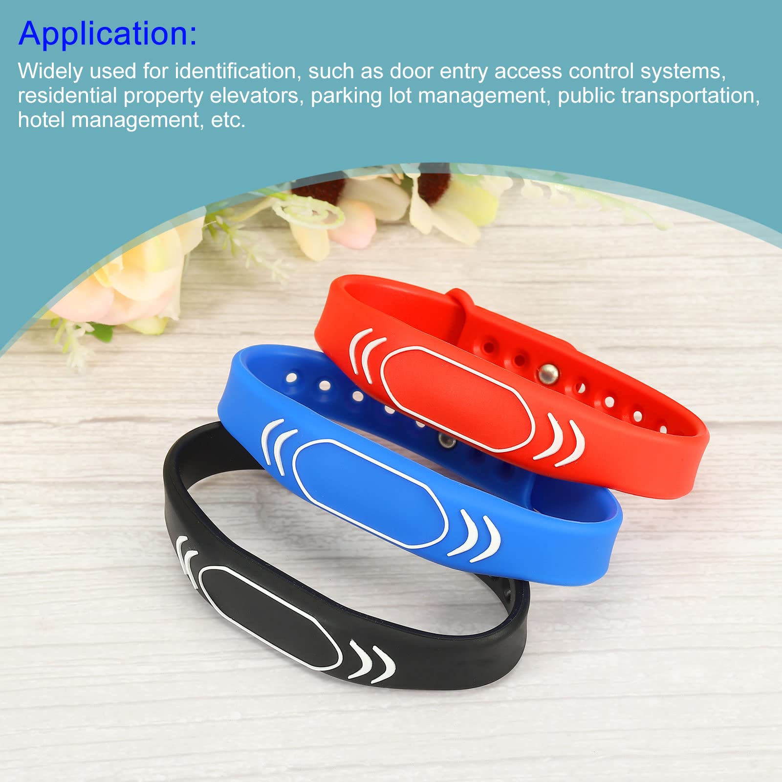 sourcing map TK4100 bracelet RFID rouge 1 pièce 125KHz